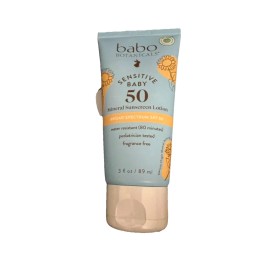 Babo Botanicals Sensitive Baby Mineral Sunscreen Lotion, SPF 50 (E141)
