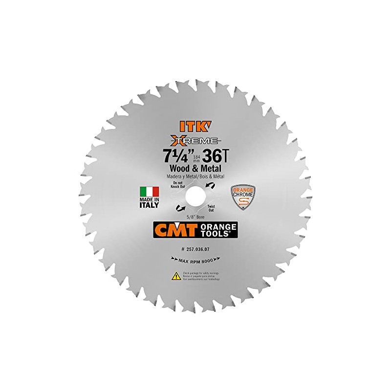 CMT ORANGE TOOLS 257.036.07 WOOD & METAL ITK 7-1/4 -