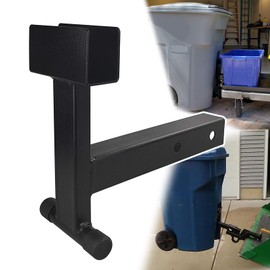 VIAGL 2 inch Trash Can Hauler - Grabber Hitch Receiver, Single Tank Trash Tow Hook Attachment for Lawn Mower Garden Tractor