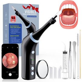 Electronic Tonsil Stone Remover with Camera, Tonsil Stone Removal Kit, 3 Suction Levels, Tonsil Stone Vacuum, Oral Care for Mouth Health, USB Rechargeable (Black)