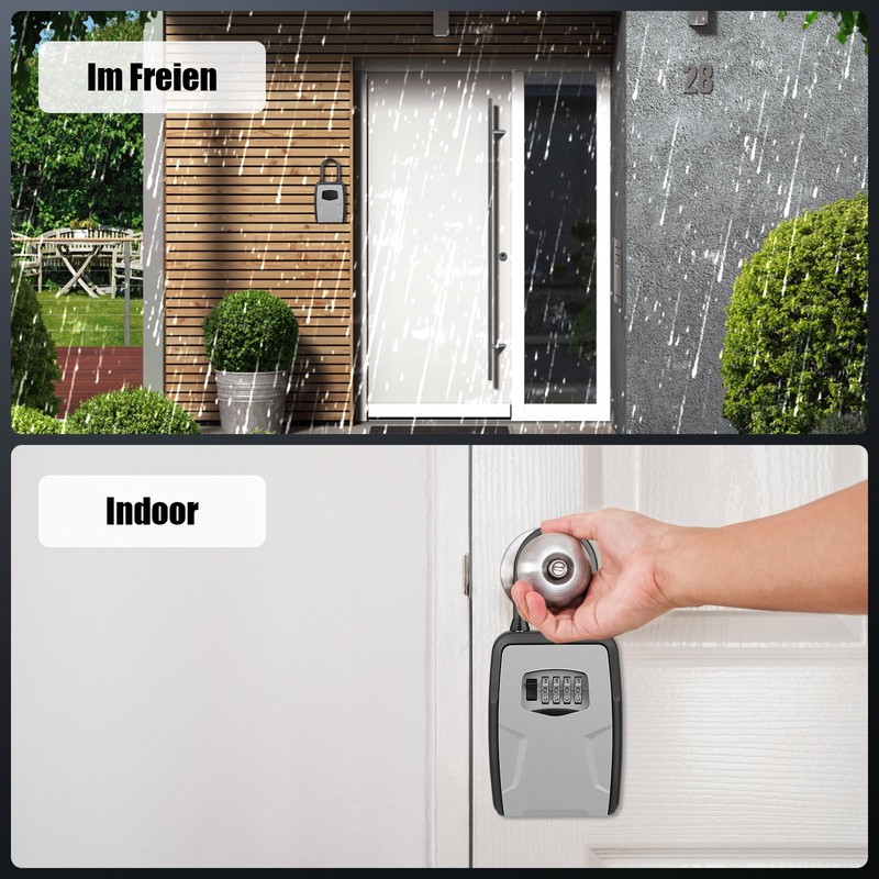 Diyife Large Key Box with Shackle, Weatherproof Key Safe with