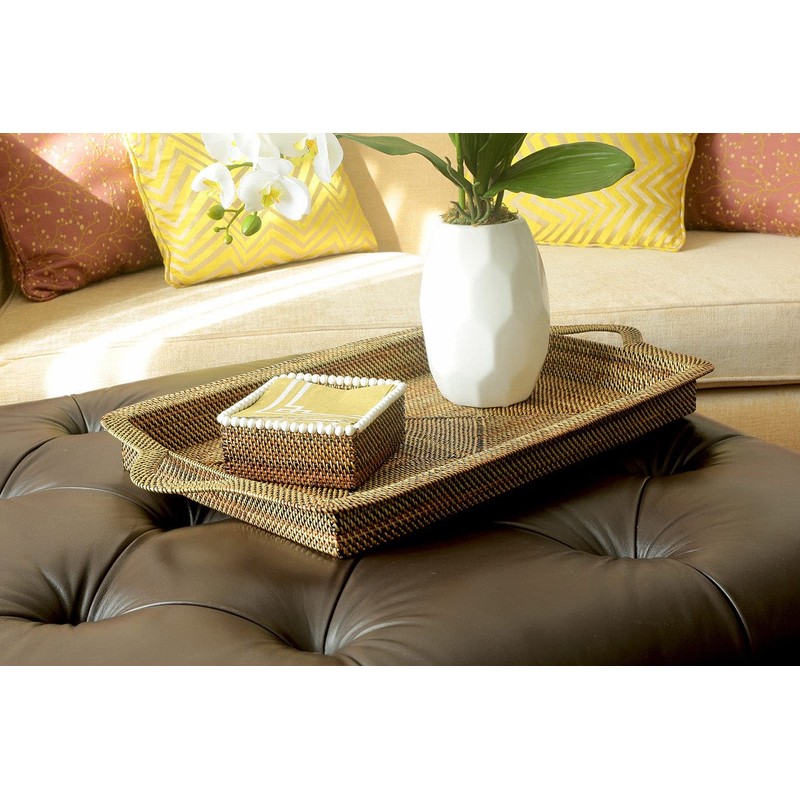 Calaisio, Large Rectangular Serving Tray with Handles, 21 Inches x
