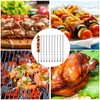 Barbecue Skewers, 10 PCS Flat Long Reusable Steel Metal Skewers