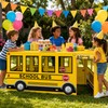 6ft School Bus Birthday Party Playhouse Tablecloth Large Bus Themed