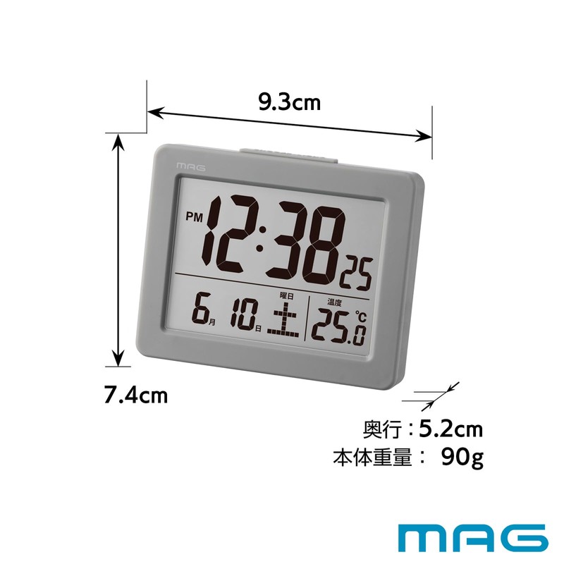 MAG T-779A GY-Z Noah Precision Alarm Clock Small Small Digital