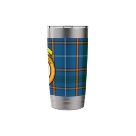 Bain Clan Crest and Tartan Scottish Surname Stainless Steel Insulated Tumbler