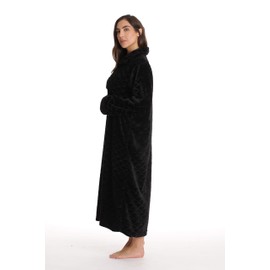Just Love Plush Zipper Lounger Robe 6793-BLK-L Black