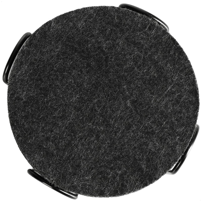 com-four® 12 x Felt Coasters, Round Table Protectors with Metal