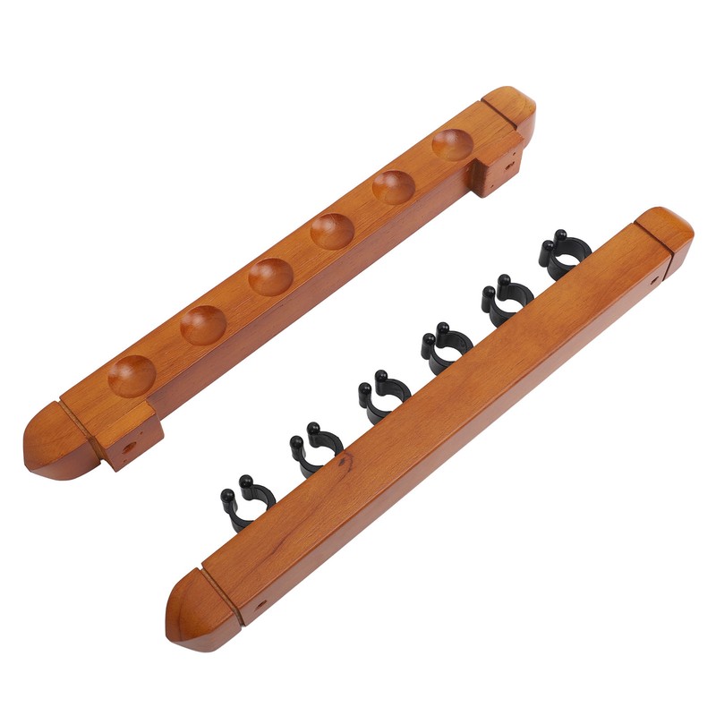 Wall Mounted Billiard Pool Cue Rack 6 Cues Wooden Billiard