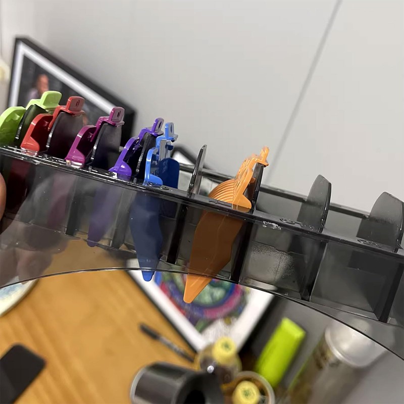 Rectangular Clipper Guard Holder, Plastic Blade Organizer for 10 Blades