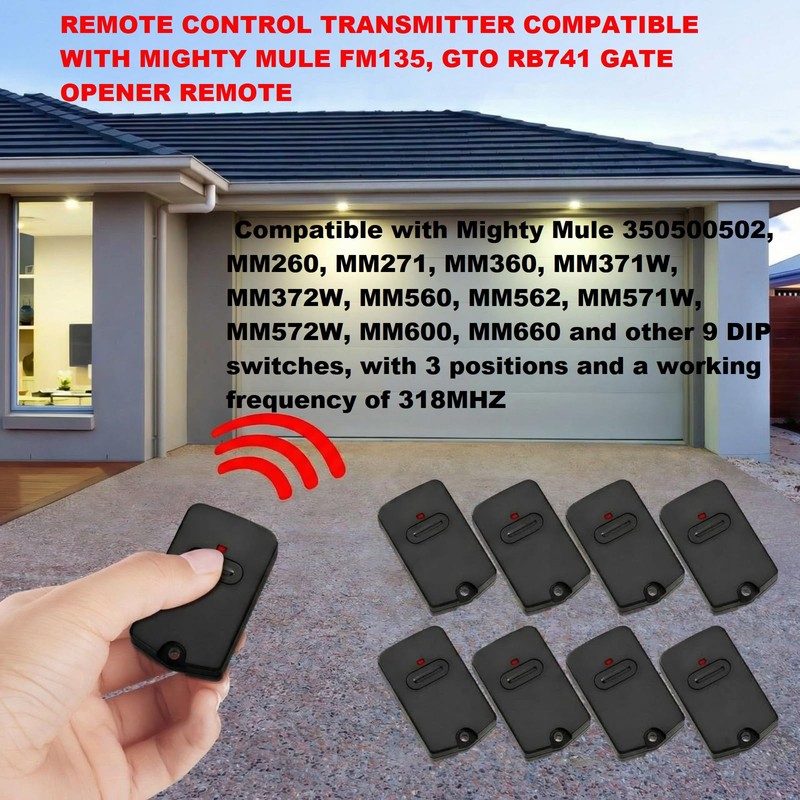 Kingdder 8 Pcs Gate Opener Remote Compatible with Mighty Mule
