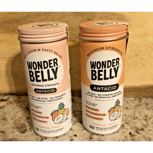 Wonder Belly 2 NEW Wonder Belly Max Strength Antacid Tropical