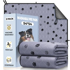Fostanfly Washable Pee Pads for Dogs, 2 Pack Reusable Super Absorbent Potty Pads, Non-Slip and Leak-Proof 54"x54" for Whelping, Extra Large Potty Training Washable for Puppy