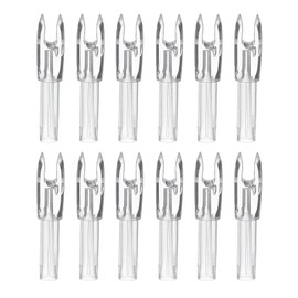 PATIKIL Archery Arrows Nocks 4.2mm, 12 Pack Plastic Insert Arrow Nock Replacement Arrow Tails for Hunting Shooting Compound Recurve Bow, Clear