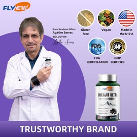 Flynew Optimal Potency Shilajit Ultra 60 Capsules Made in USA with Essential Minerals for Healthy Aging and Immune Support - Healthcare - Amount: Pack of 1 (60 capsules)