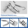Glarks 6pcs M8 Expansion Hook Set, 304 Stainless Steel Open