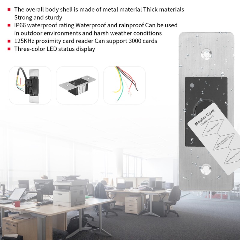 125KHZ RFID Access Controller Fingerprint Card Waterproof Sturdy Metal Structure