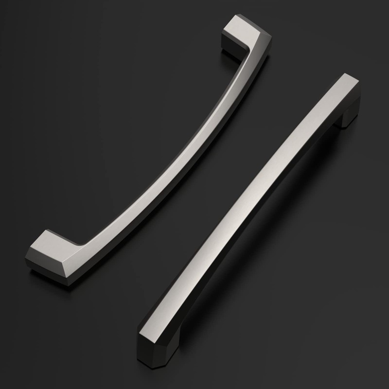Amerdeco 10 Pack Brushed Satin Nickel Cabinet Pulls 5 Inch(128MM)