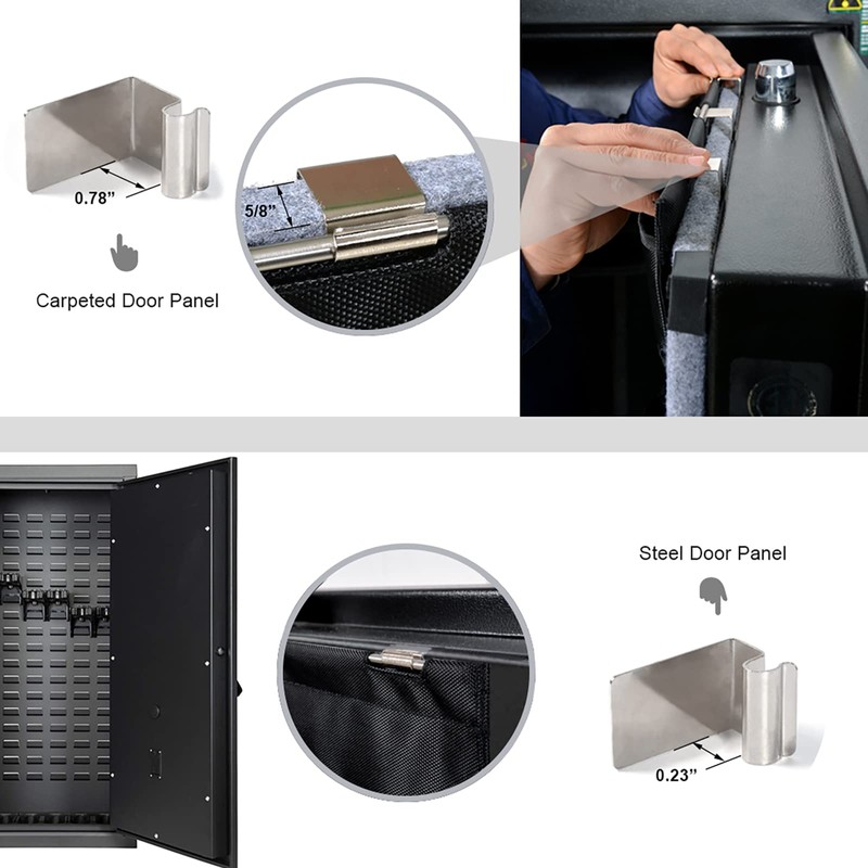 RAYMACE Gun Safe Door Panel Organizer 16.5W*47H, Adjustable Width to