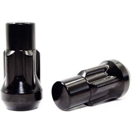 Set of 4 14x1.5 Veritek Black Acorn Bulge Tuner 1.75 Inch Wheel Locks for Aftermarket Custom Wheels SUV Truck