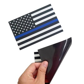 Thin Blue Line American Flag Magnet Decal 5 inch x 3 Inch 2 Pack - Heavy Duty for Car Truck SUV - in Support of Police and Law Enforcement Officers