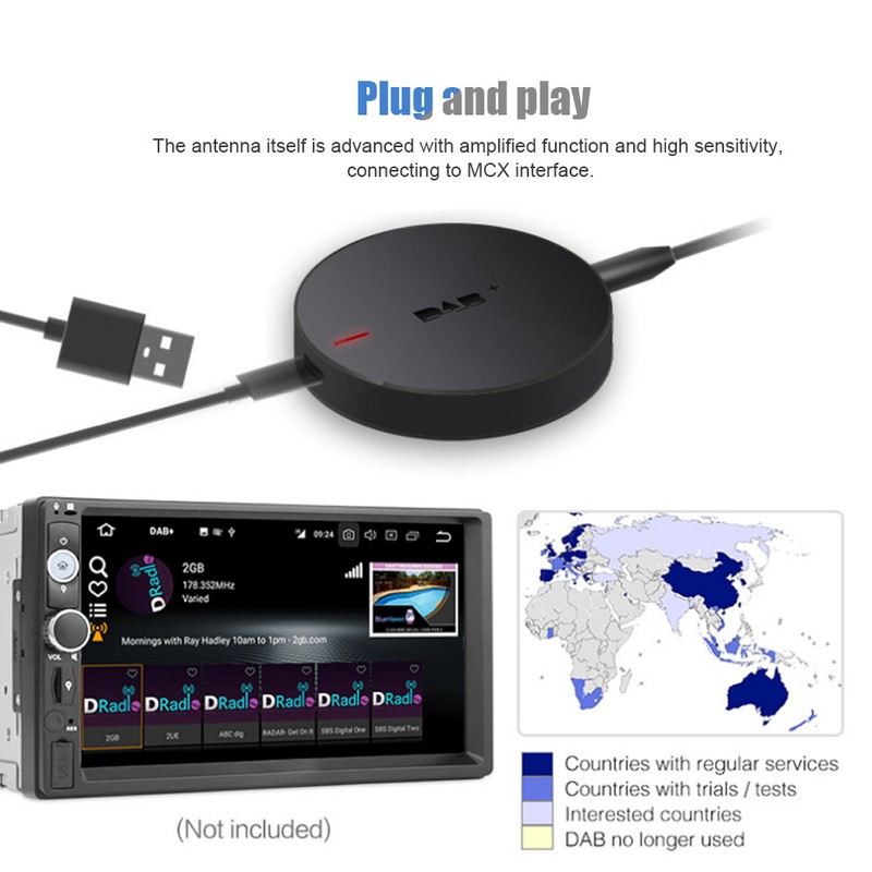 USB Port DAB+ Receiver with Amplified Antenna for Android 5.1