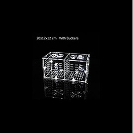 Aquarium Acrylic Assembled Dual Fish Tank Isolation Box (sucker version) 20x12x12cm