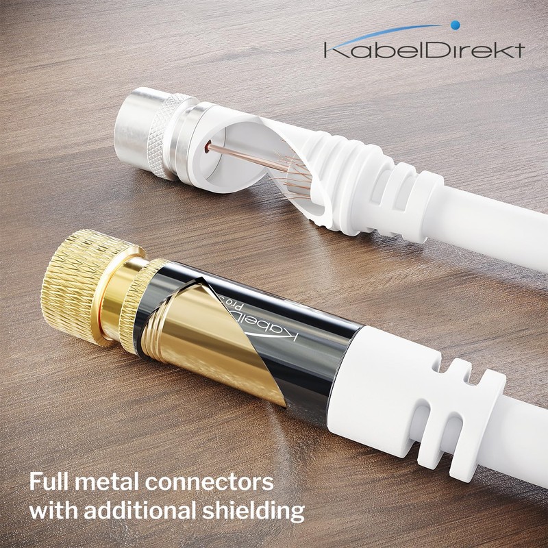 KabelDirekt SAT Cable, Coaxial Cable Internet, Satellite Cable White –