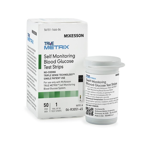 McKesson 06-R3051-45 True Metrix Self Monitoring Blood Glucose Test Strip