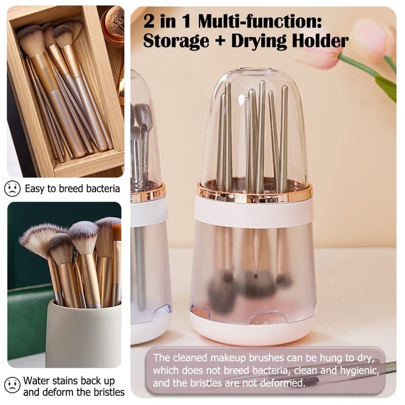 Tohoee 3 in 1 Makeup Brush Holder Cosmetic Organiser Removable