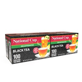 National Cup Decaf Tea Tagless Black Tea Blend, Tea Bags, 100 Ct, Pack of 4