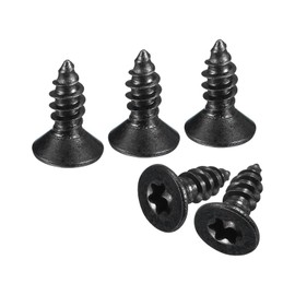 sourcing map #8 x 1/2-inch Flat Head Torx/Star Wood Screws, 50 Pcs 304 Stainless Steel, Full Threaded, Black Coated, Self-Tapping Screws Fit T20 Bit for Wood, Plastic and Soft Metal