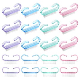 Gaivek 20 Pcs Nail Cleaning Brushes with Handles, Mini Plastic Nail Scrubbers for Fingernail Cleaning, Beauty & Hand Care, for Men and Women