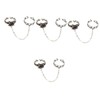 SAFIGLE 4pcs Rose Flower Ring with Chain for Women Punk