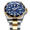Alienwork IK Watch Men Women Calendar Metal Bracelet, Silver-navy/navy/metal band
