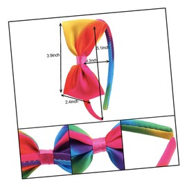 Vaguelly 6pcs Rainbow Bow-Knot Hair Hoops for Kids Non-Slip Headbands Colorful Bows Decorative Accessories for Party Supplies