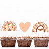 48 Pcs Boho Rainbow Party Cupcake Toppers for Boho Rainbow