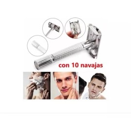 Opción Regia Rastrillo Clásico Acero Inoxidable De Mariposa + 10 Navajas