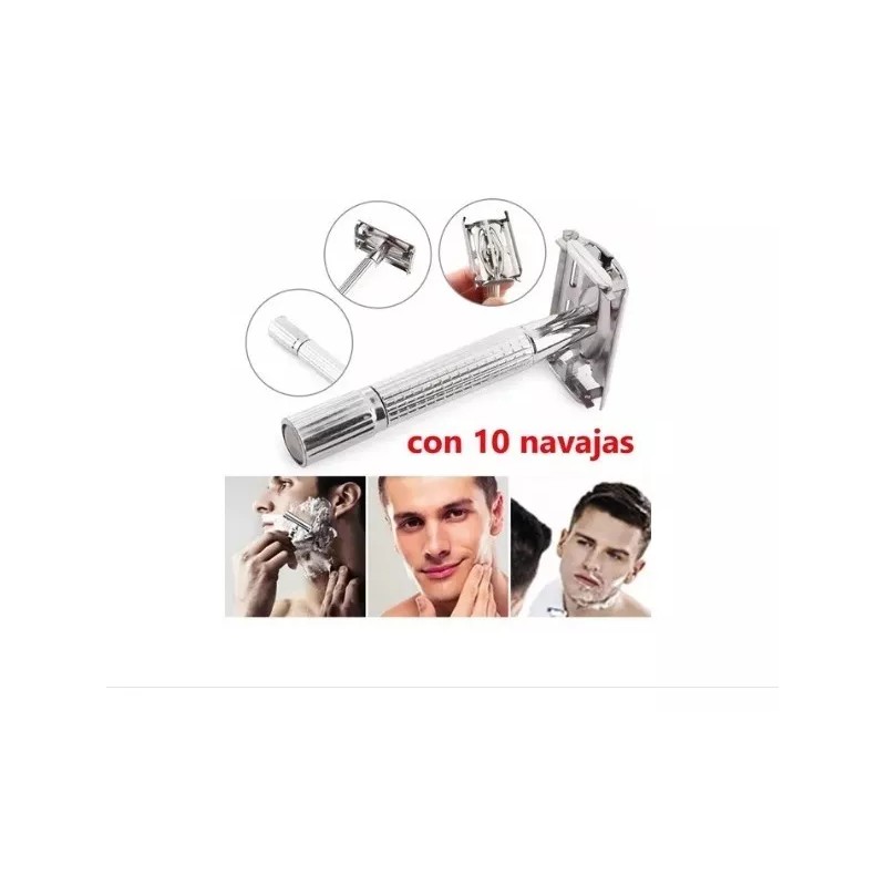Opción Regia Rastrillo Clásico Acero Inoxidable De Mariposa + 10