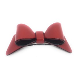 Wardani, large Bow Barrette tortoishell handmade in France ROUGE