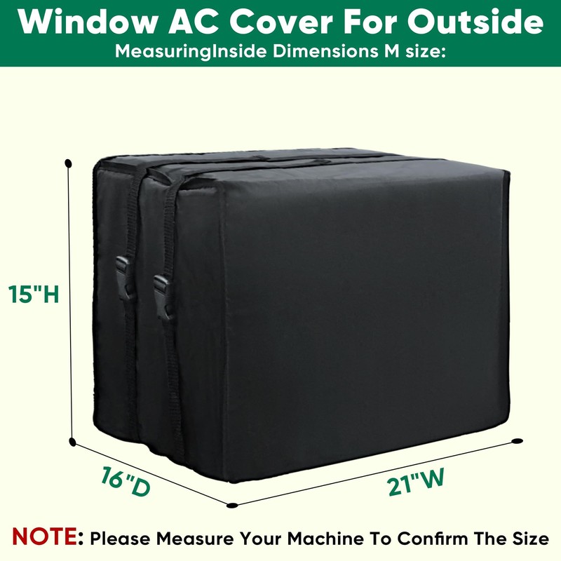 Plusluck Air Conditioner Cover Outside, Black Window AC Unit Cover,