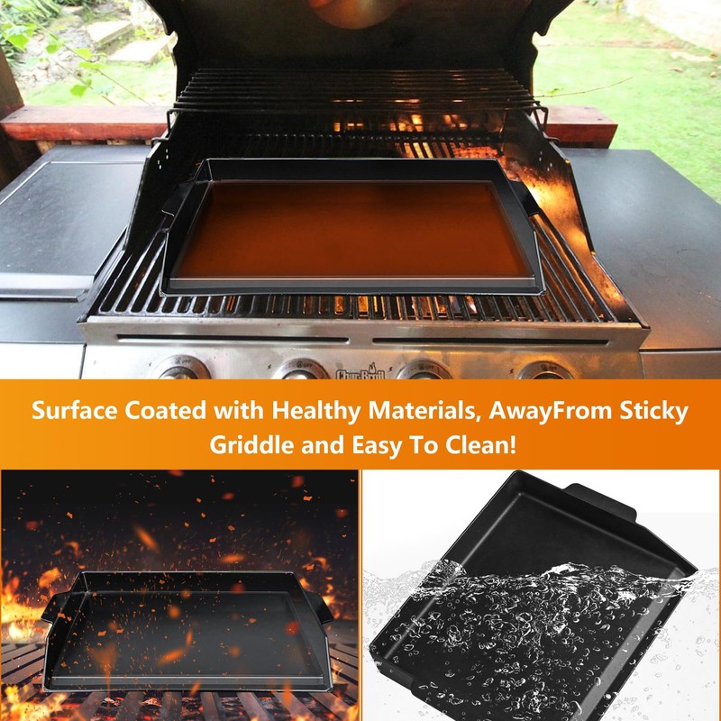 Universal Cast Iron Griddle 23" X 16",Pre-Seasoned Nonstick Coating Stovetop