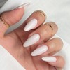 YOSOMMK Cream White Press on Nails Medium Almond Fake Nails