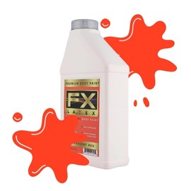 Liquid Latex - Face and Body Paint, Ammonia Free, Easy On and Off, Cosplay Makeup, Create Professional Monster, Zombie Arts 16 Oz (Fluorescent Red)