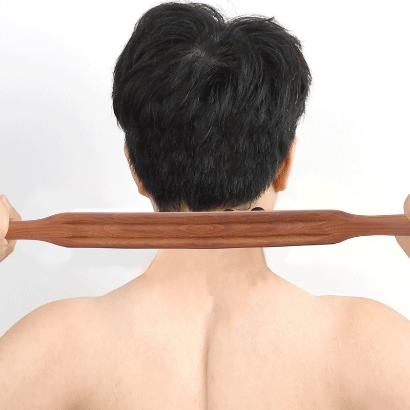 Guasha Stick Carbonized Double Row 20 Beads Lymphatic Drainage Fatigue