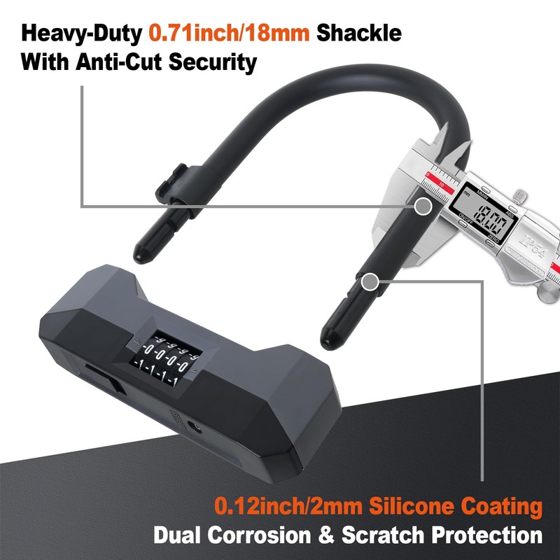 LOHASWORK Bike Locks Heavy Duty Anti Theft,Combo Bike U Lock
