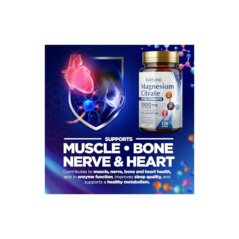 Built by Nature Citrato de Magnesio 1000 Mg Suplemento