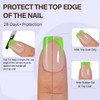 Misssix XBASICTIPS Green French Tip Press On Nails, 150Pcs French
