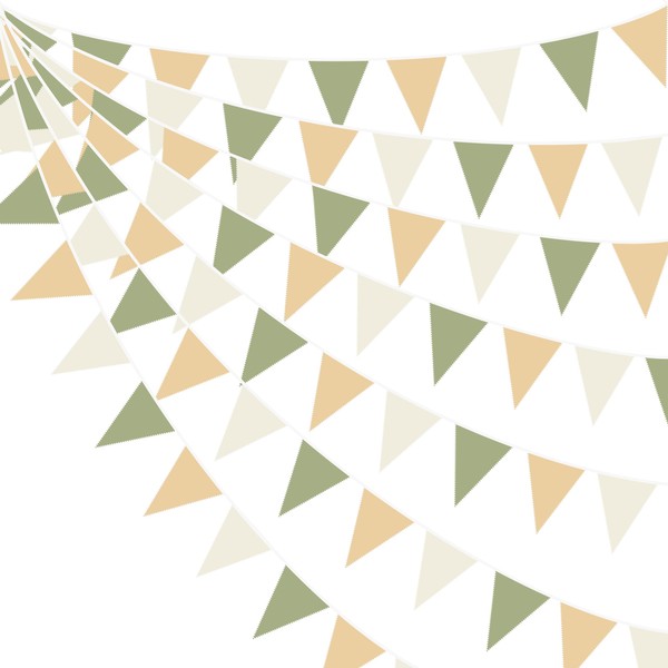 32Ft Camping Party Decorations Olive Green Tan Brown Cream Neutral