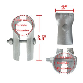1-3/8" x 1-3/8" Chain Link Fence T-Clamps End Rail Clamps Chain Link Fence End Rail Clamps Dog Kennel Panel Clamps Galvanized Steel End Clamp 4pcs